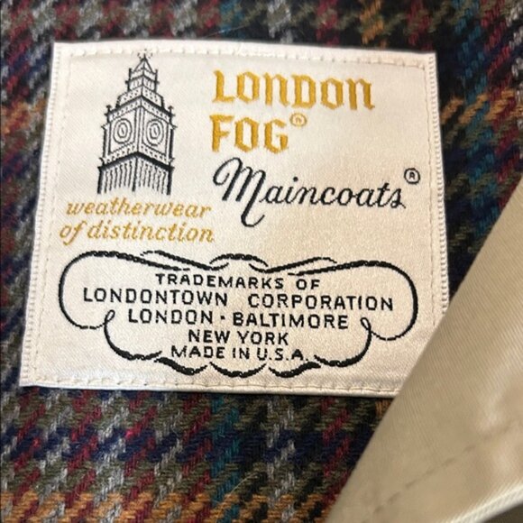 London Fog Women's Maincoats Khaki Trench Coat Removable Plaid Lining Size 12 - Picture 4 of 14